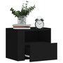 Voir la diapositive 3 : VIDAXL Table de chevet murale noir 45x30x35 cm