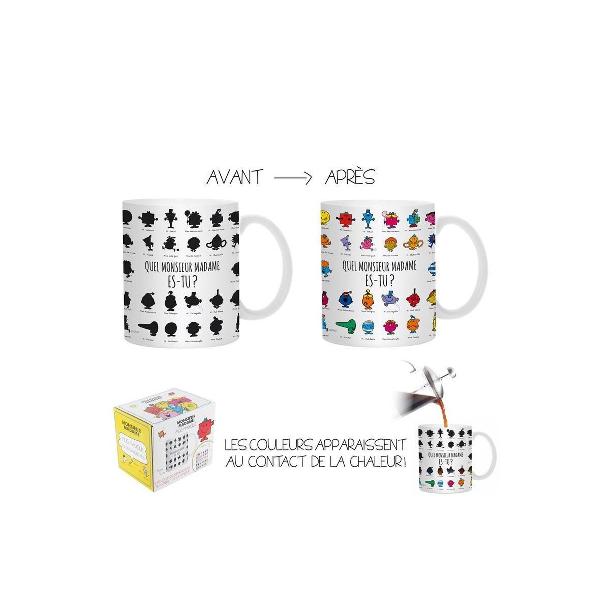 Voir la diapositive 4 : The Home Deco Factory Mug magique  monsieur & madame®  12cm blanc