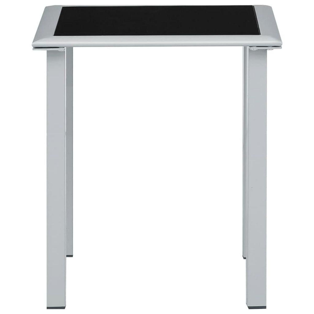 VIDAXL Table de jardin Noir et argente 41x41x45 cm Acier et verre