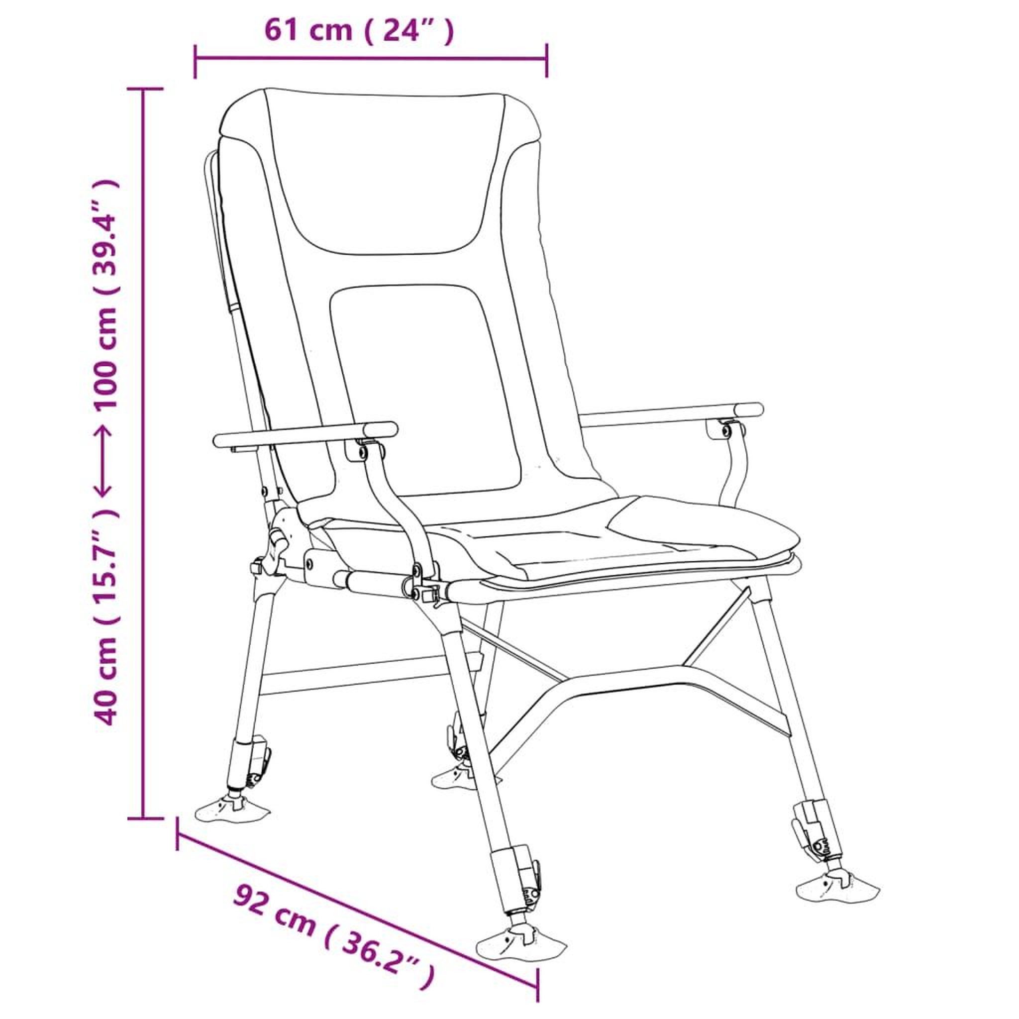 Voir la diapositive 6 : VIDAXL Chaise de peche avec accoudoir pliable taupe