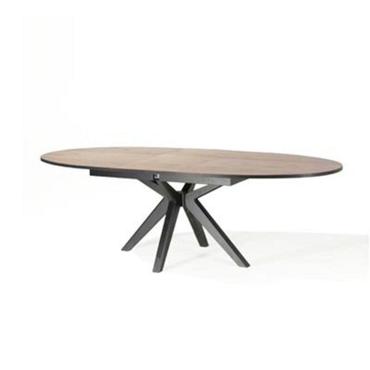 Nouvomeuble - Table avec rallonge moderne couleur chêne et noir