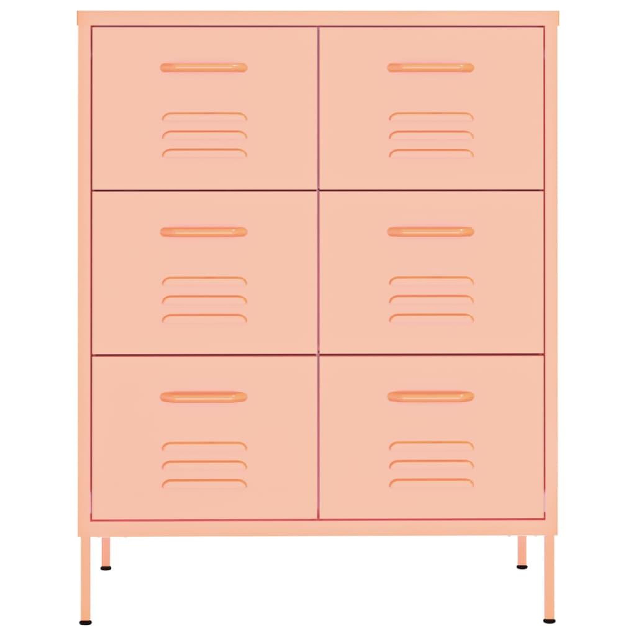 Voir la diapositive 3 : VIDAXL Armoire a tiroirs Rose 80x35x101,5 cm Acier