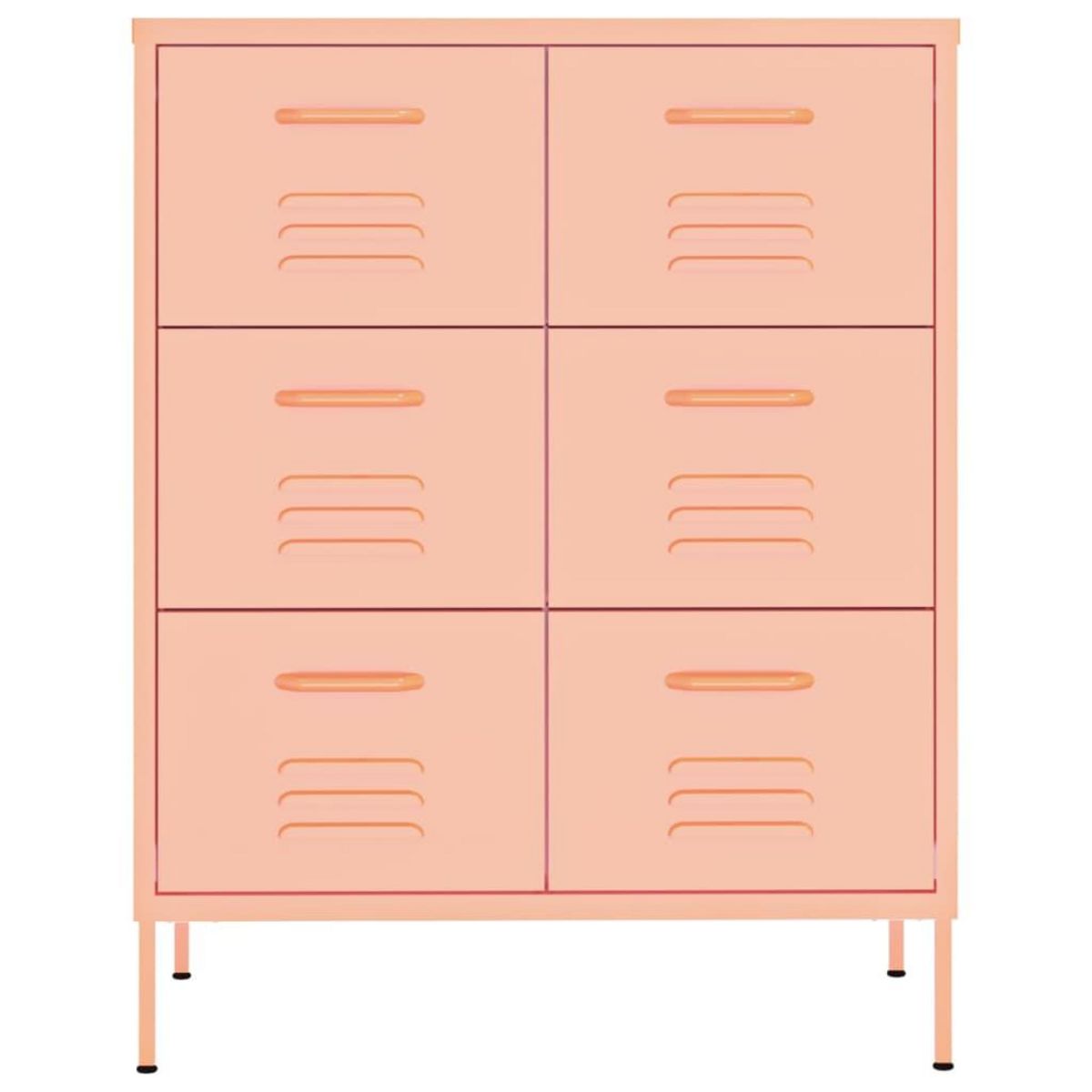 VIDAXL Armoire a tiroirs Rose 80x35x101,5 cm Acier