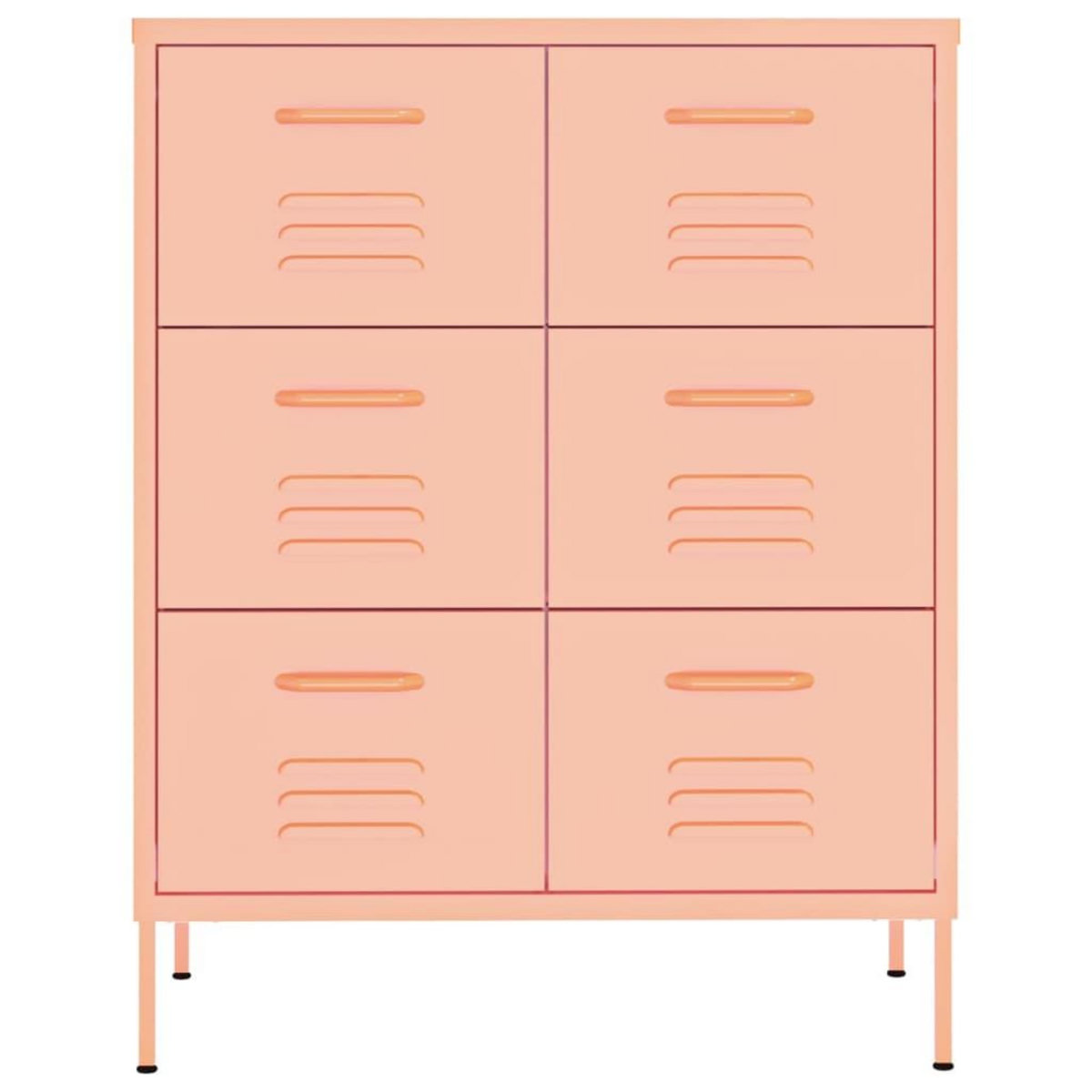 VIDAXL Armoire a tiroirs Rose 80x35x101,5 cm Acier
