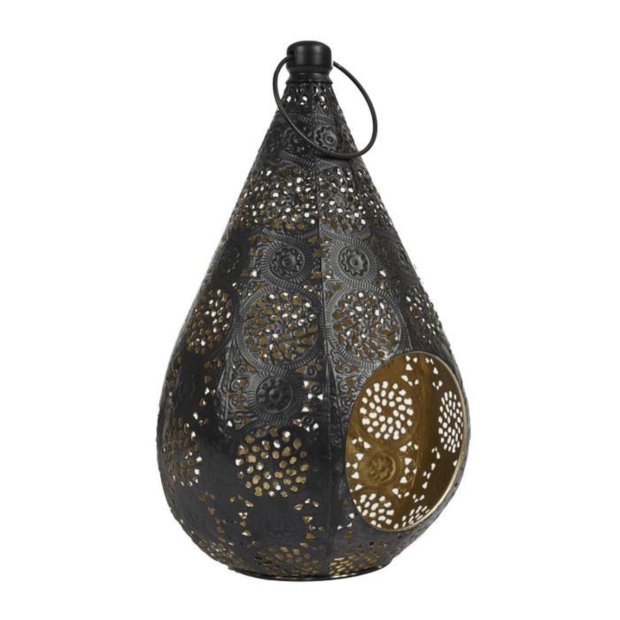 Voir la diapositive 2 : Paris Prix Lanterne en Métal Ajourée  Mirage  33cm Noir