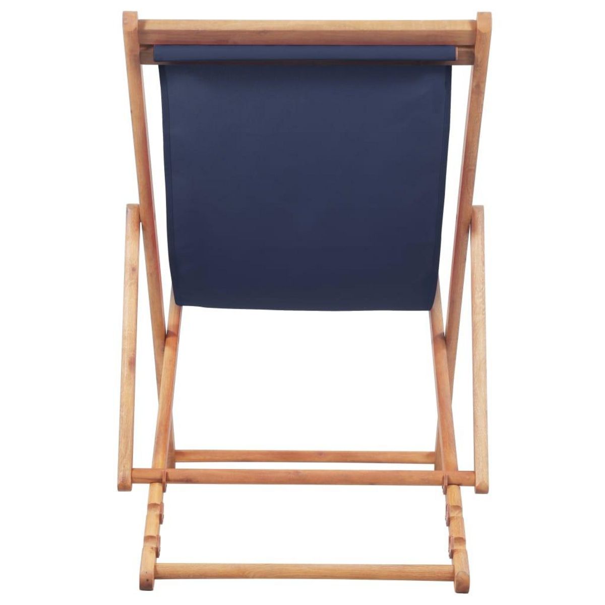 VIDAXL Chaise pliable de plage Tissu et cadre en bois Bleu