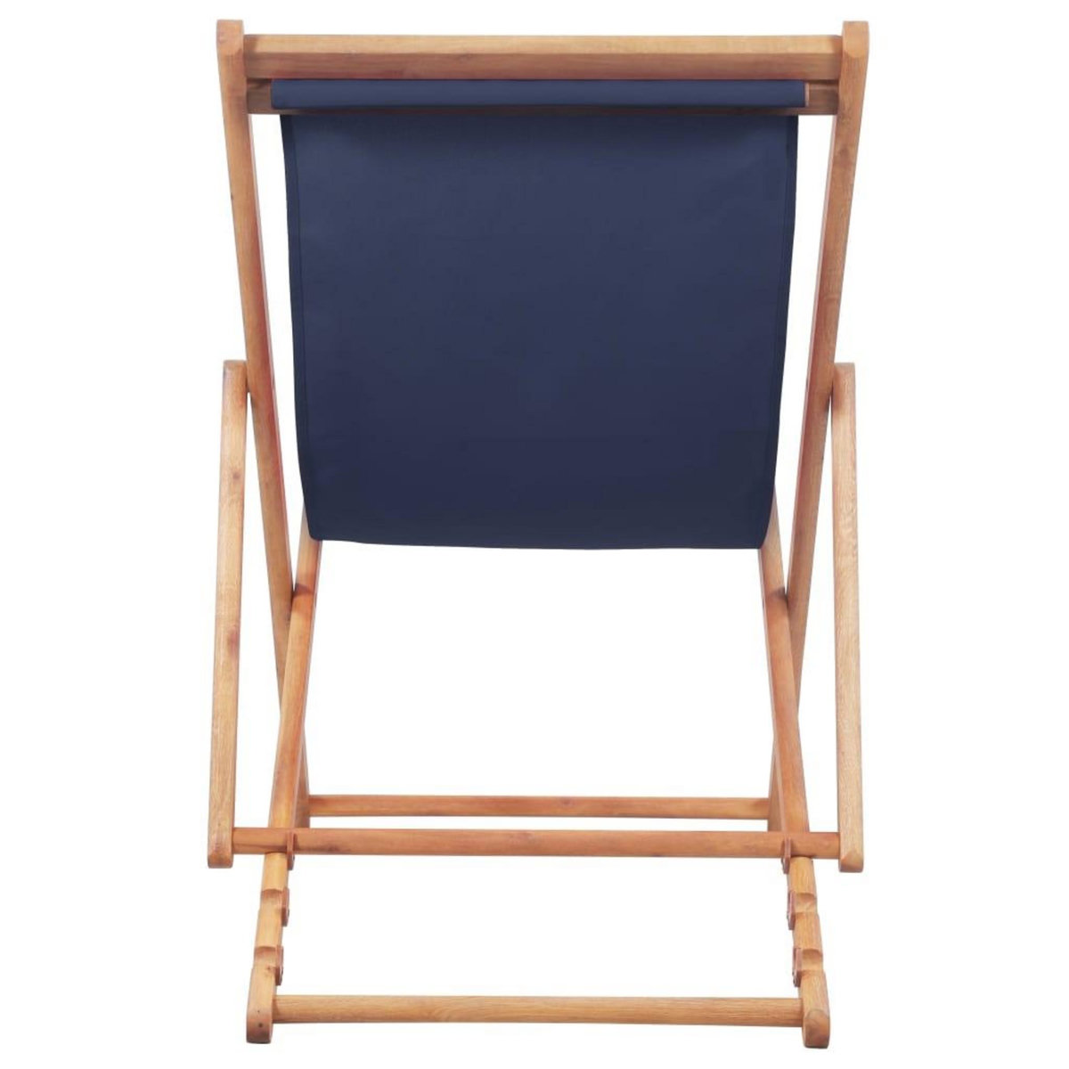 VIDAXL Chaise pliable de plage Tissu et cadre en bois Bleu
