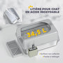 Voir la diapositive 4 : PAWHUT Bac à litière chat en acier inoxydable 60 x 40 x 29 cm nombreux accessoires gris