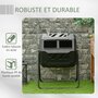 OUTSUNNY Composteur de jardin - bac à compost pour déchets - rotatif 360° - double chambre 160 L - acier PP noir