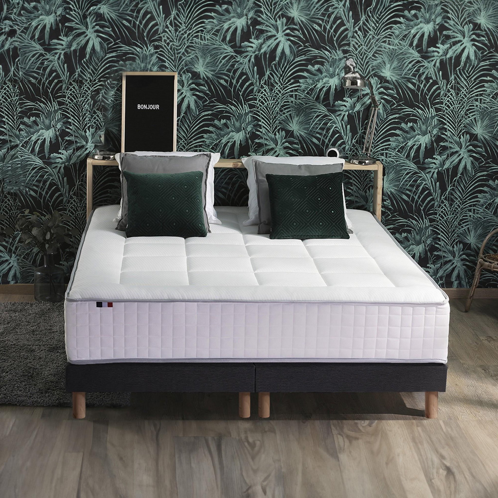 Voir la diapositive 6 : IDLITERIE Ensemble matelas Ressorts 7 zones H28cm + sommier PALACIO 2 FABRICATION FRANCAISE