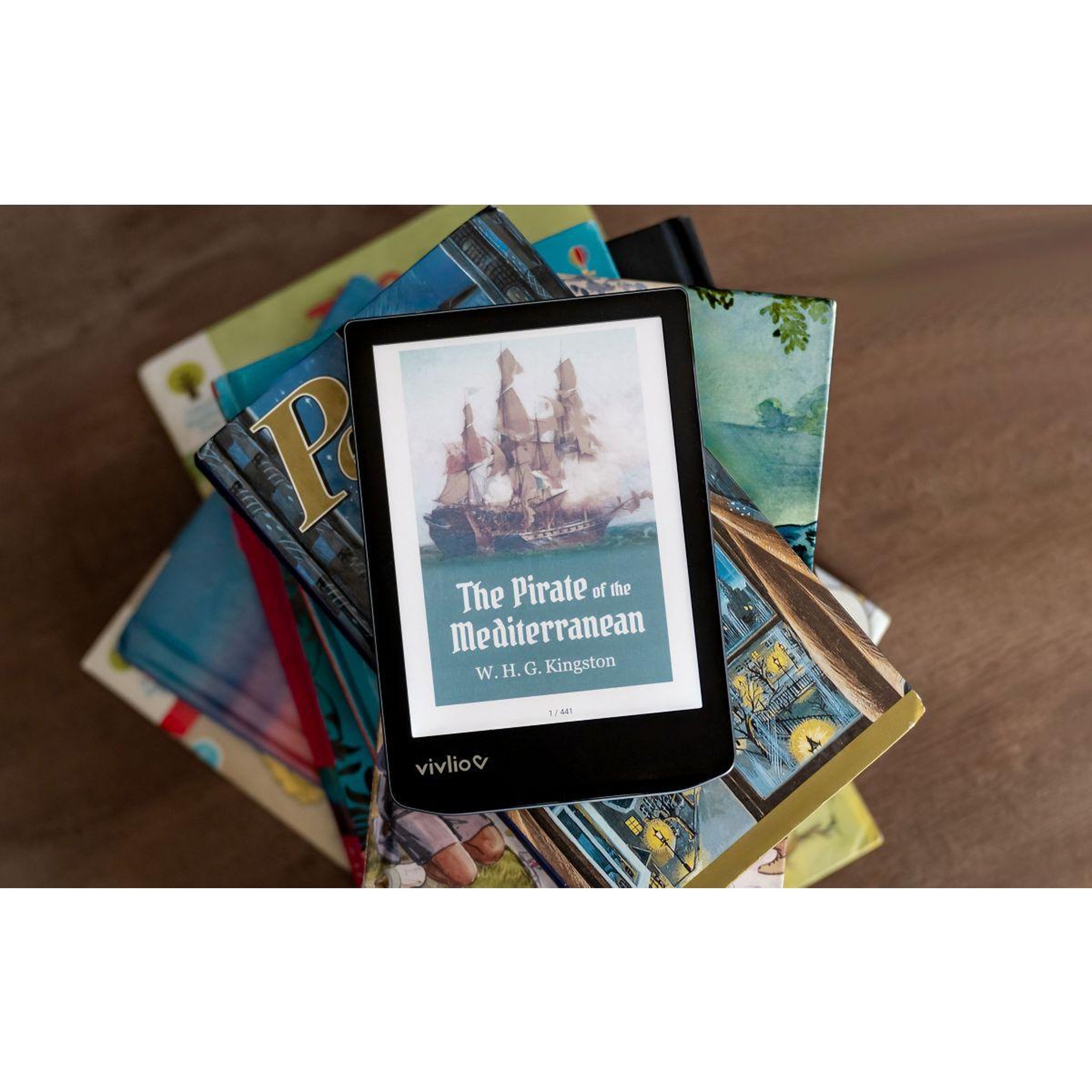 Voir la diapositive 4 : VIVLIO Liseuse ebook light hd color bleu acier