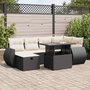 Voir la diapositive 1 : VIDAXL Salon de jardin 7 pcs avec coussins noir resine tressee