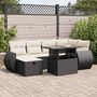 Voir la diapositive 1 : VIDAXL Salon de jardin 7 pcs avec coussins noir resine tressee