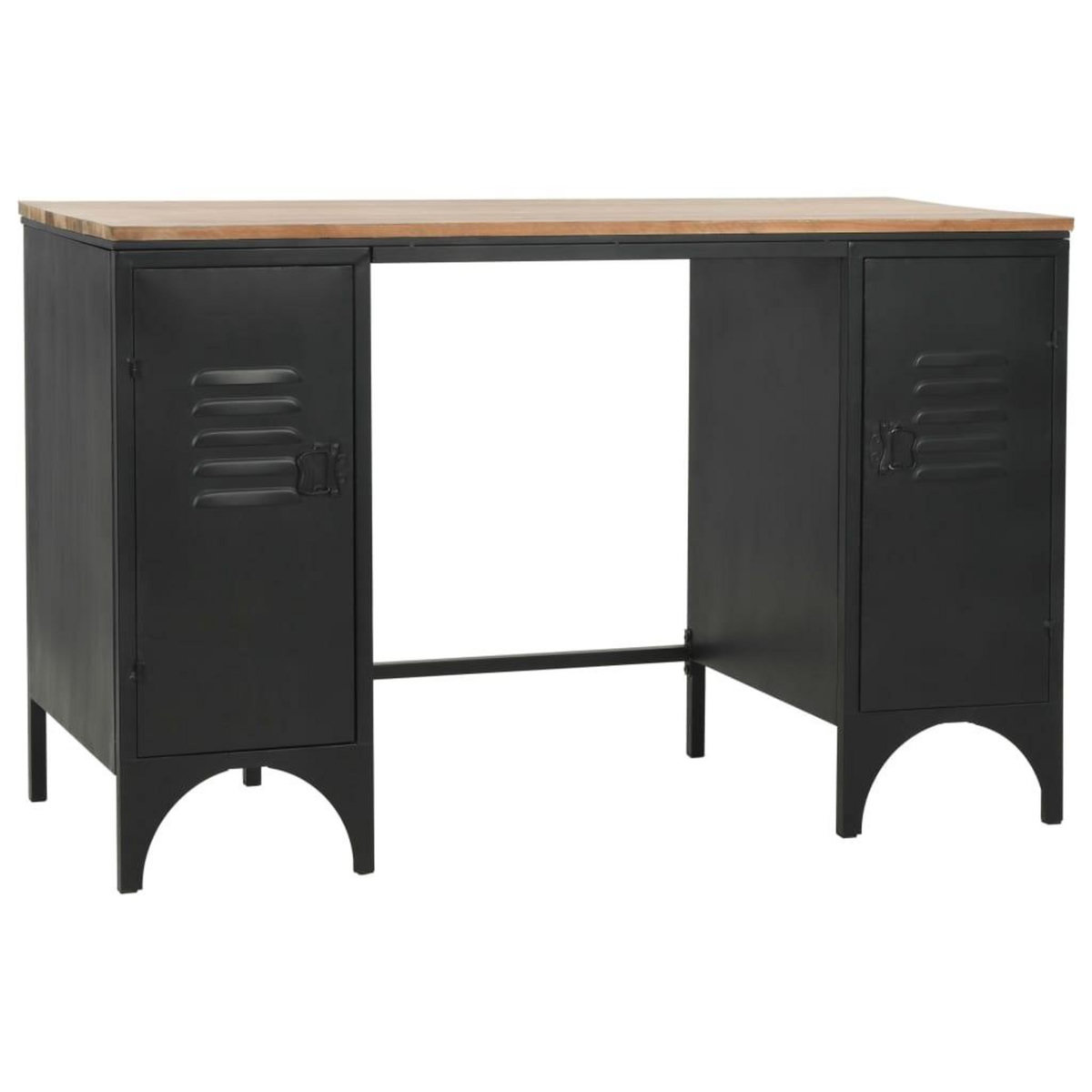 VIDAXL Bureau a double piedestal Bois de sapin et acier 120x50x76 cm