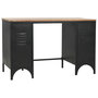Voir la diapositive 3 : VIDAXL Bureau a double piedestal Bois de sapin et acier 120x50x76 cm
