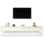 MERAX Meuble tv blanc 200 cm panneau de particules