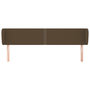 Voir la diapositive 3 : VIDAXL Tete de lit avec oreilles Marron fonce 183x23x78/88 cm Tissu