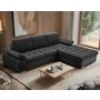 Voir la diapositive 1 : BEST MOBILIER Bianca - canapé d'angle droit 4 places convertible avec coffre en tissu texturé