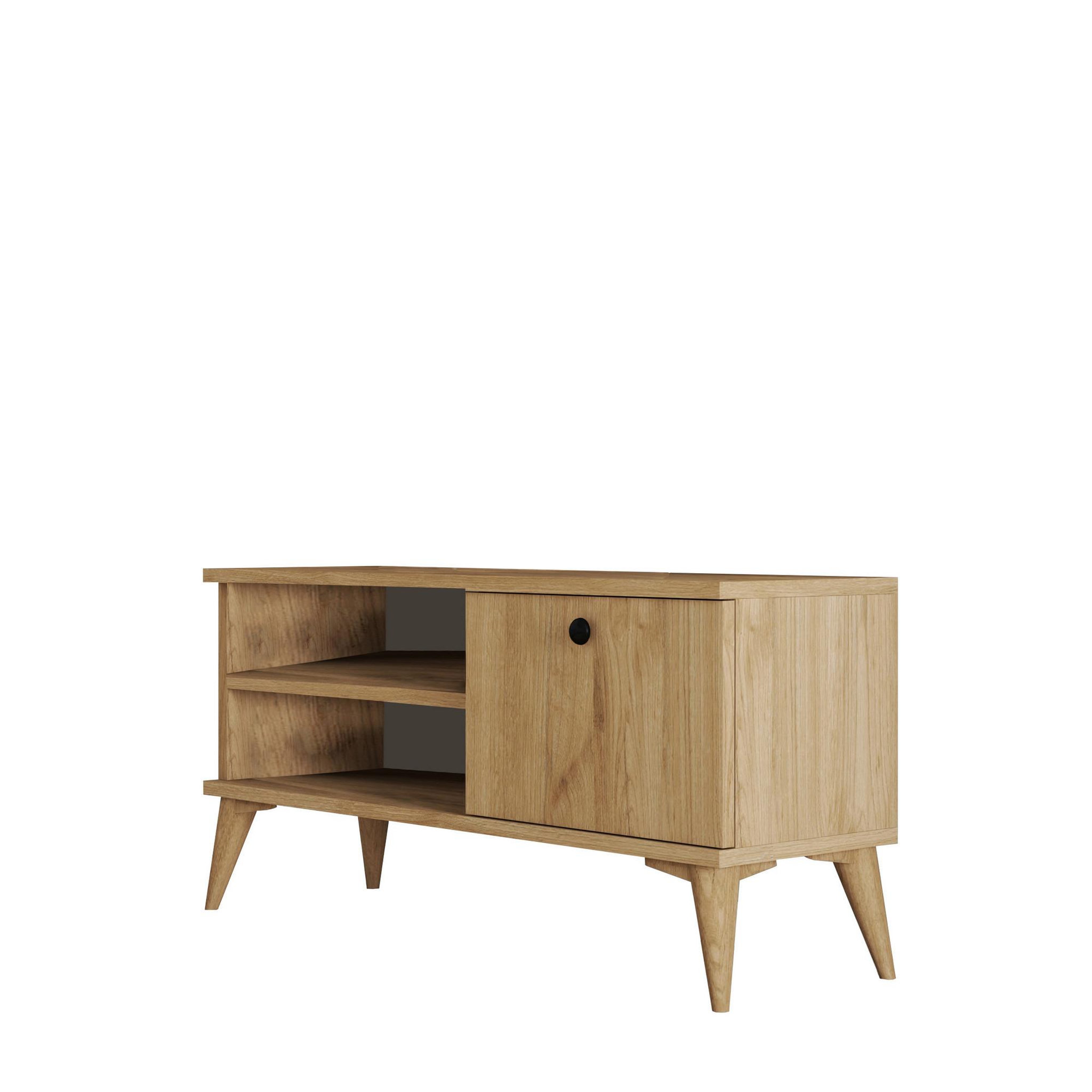 Habitat et Jardin Meuble tv en bois  retro  - 90 x 29 x 44 cm - chêne