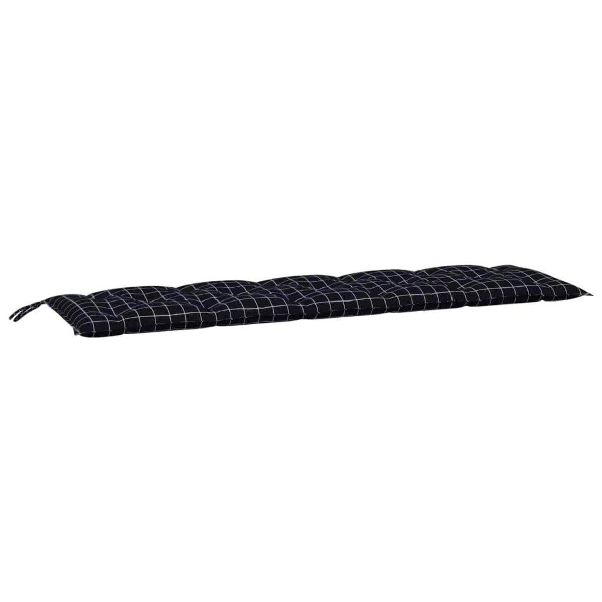 VIDAXL Coussins de banc de jardin lot de 2 motif a carreaux noir