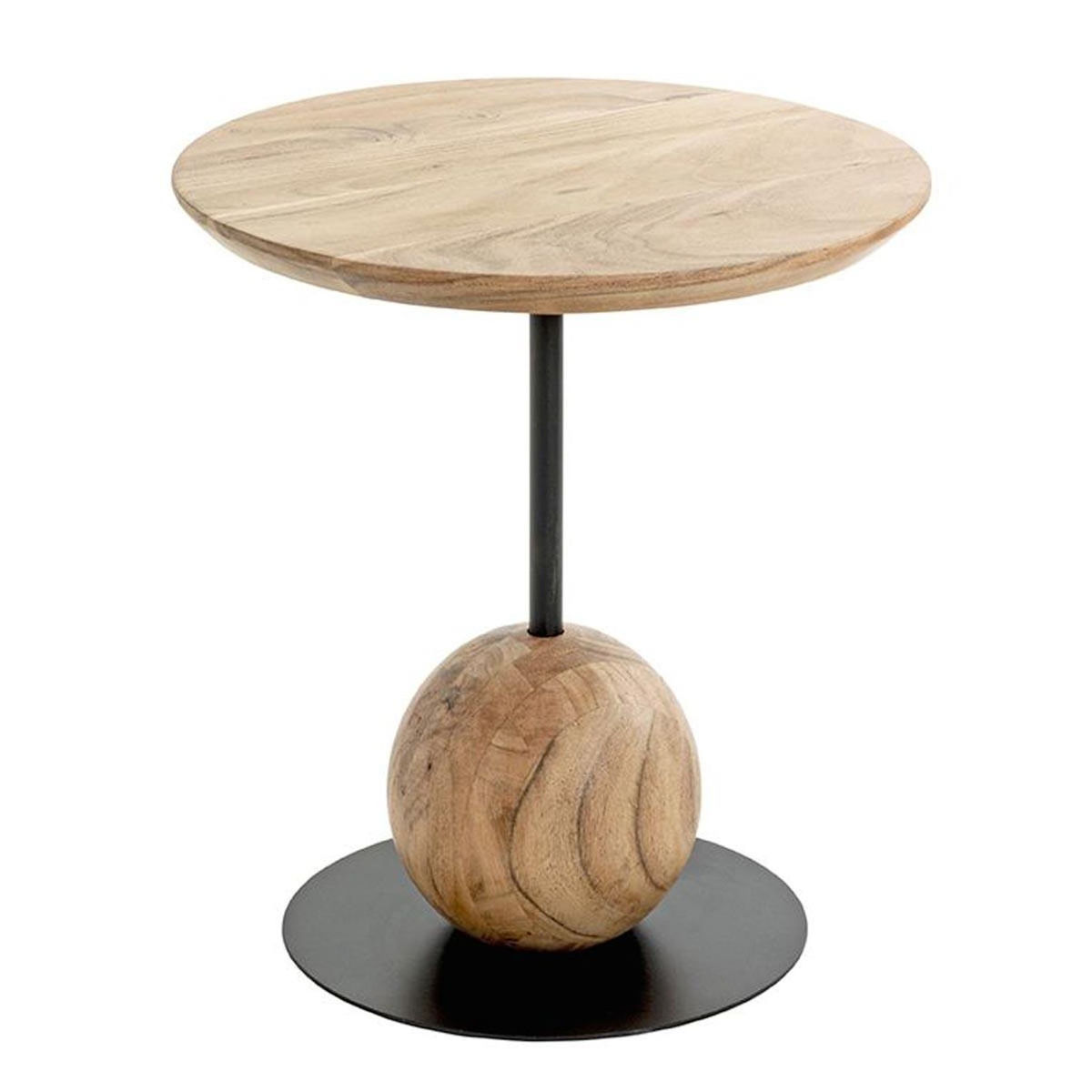 Paris Prix Table d'Appoint Design  Sphère  45cm Naturel & Noir