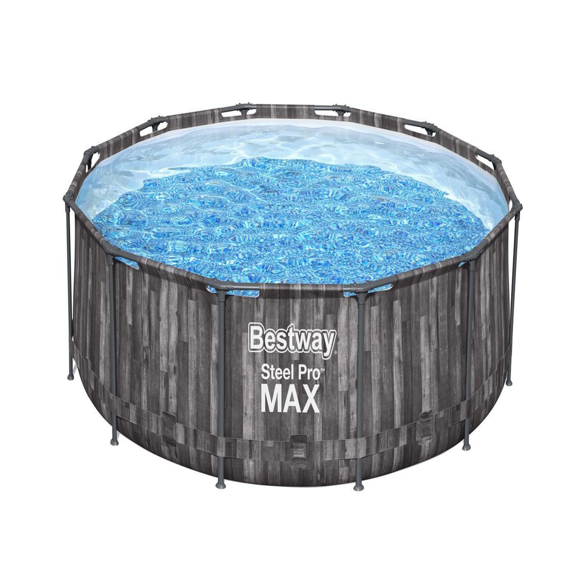 Voir la diapositive 1 : CONCEPT USINE Piscine tubulaire hors sol ronde gris 3,66 x 1 m HILO