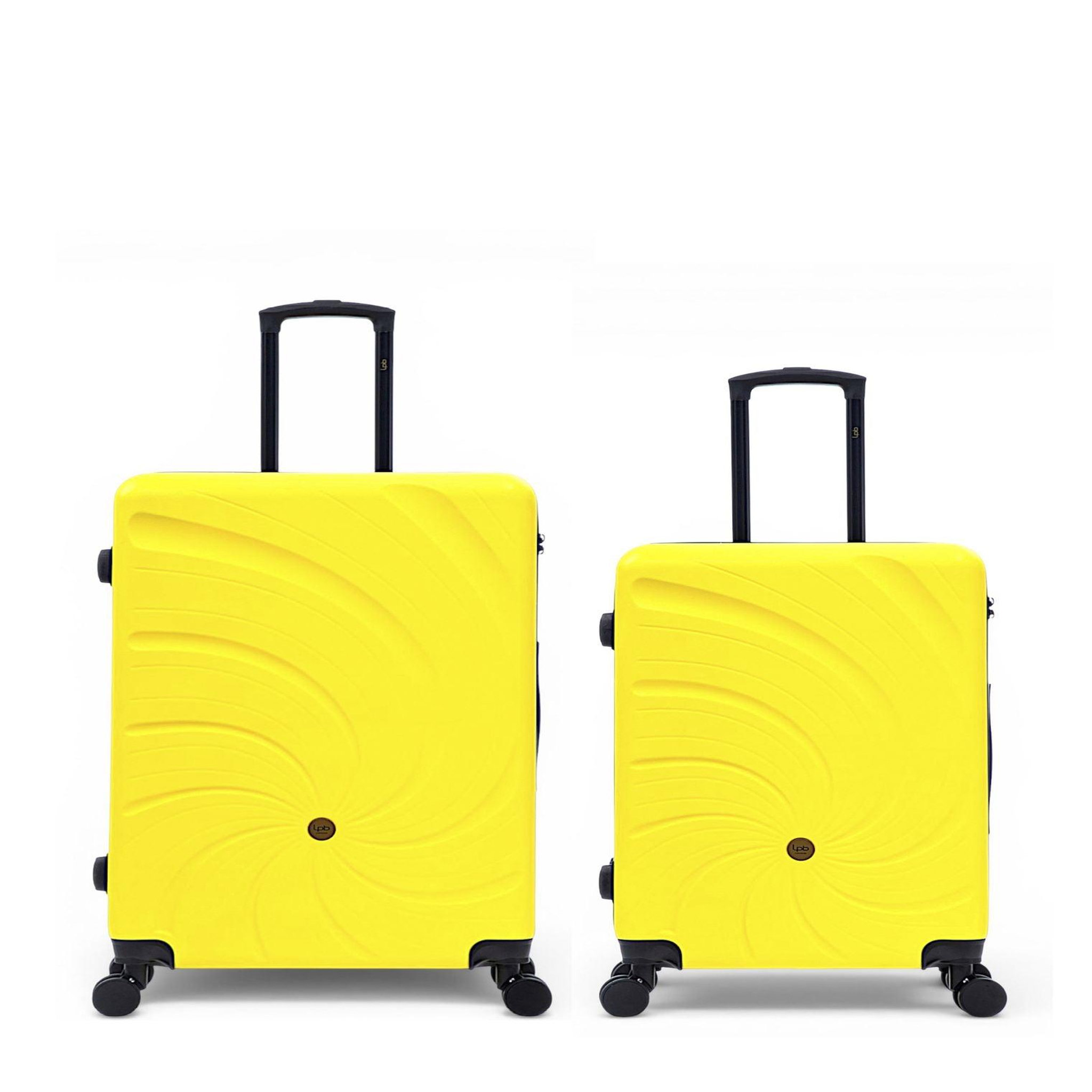 LES P'TITES BOMBES LPB Lot de 2 Valises Rigides Grand Format et Taille Moyenne SERENA. Coloris disponibles : Vert, Violet, Rose, Orange, Bleu, Jaune