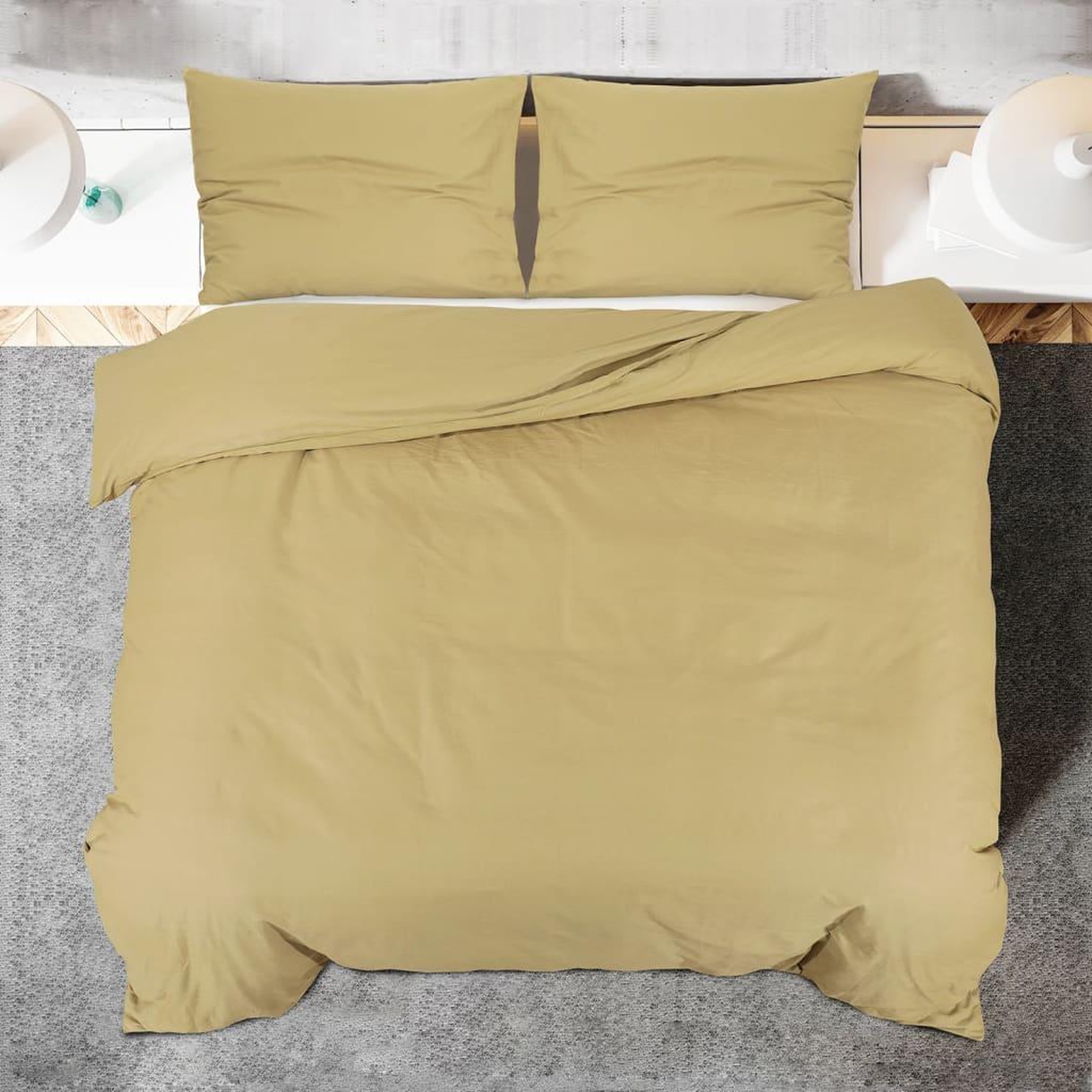 Voir la diapositive 5 : VIDAXL Ensemble de housse de couette Taupe 200x220 cm Microfibre