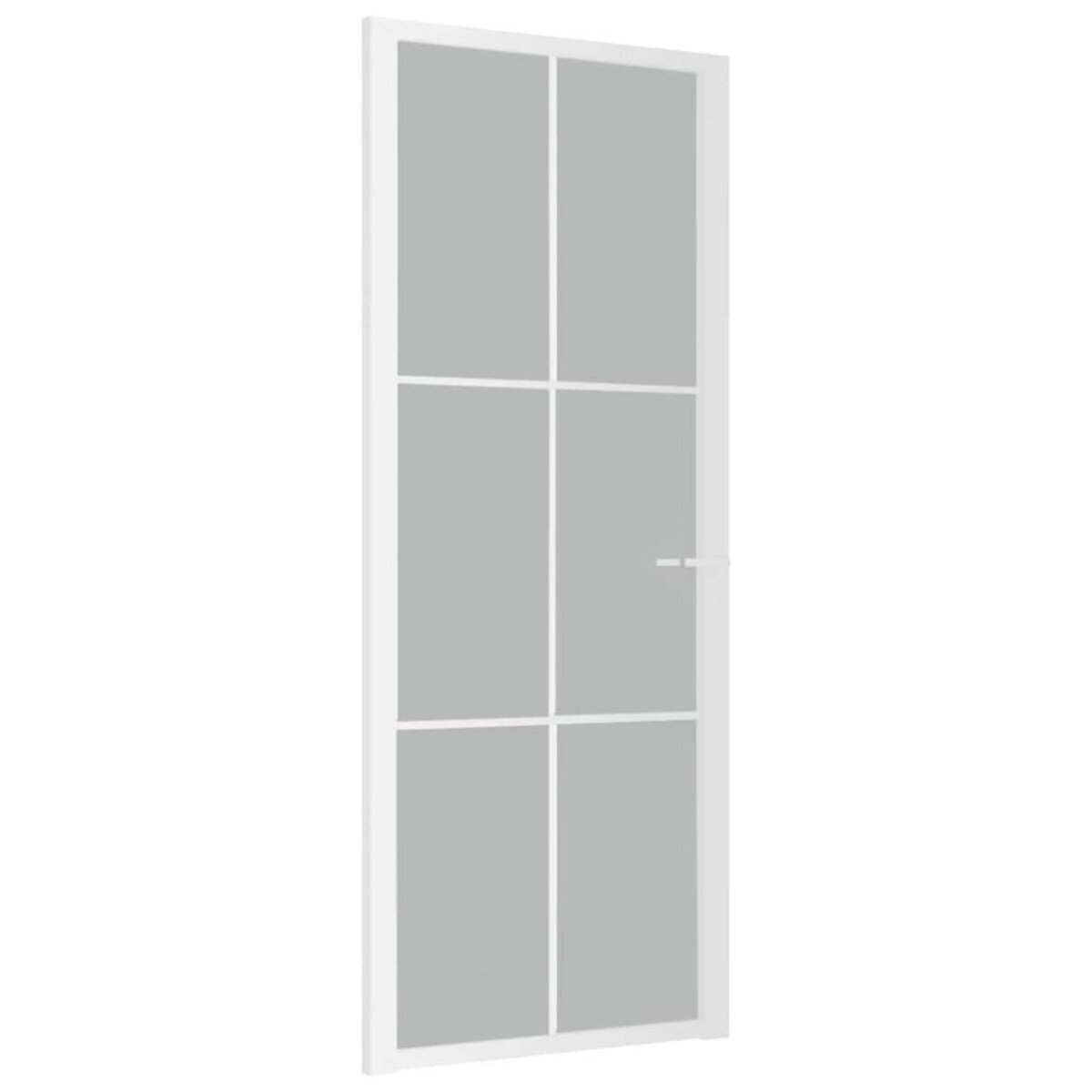 VIDAXL Porte interieure 83x201,5 cm Blanc Verre mat et aluminium