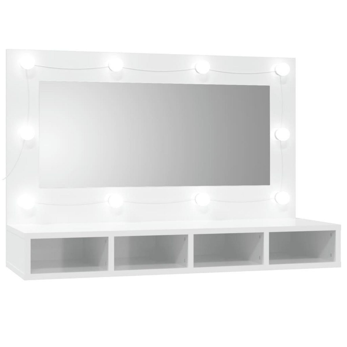 VIDAXL Armoire a miroir avec LED Blanc brillant 90x31,5x62 cm