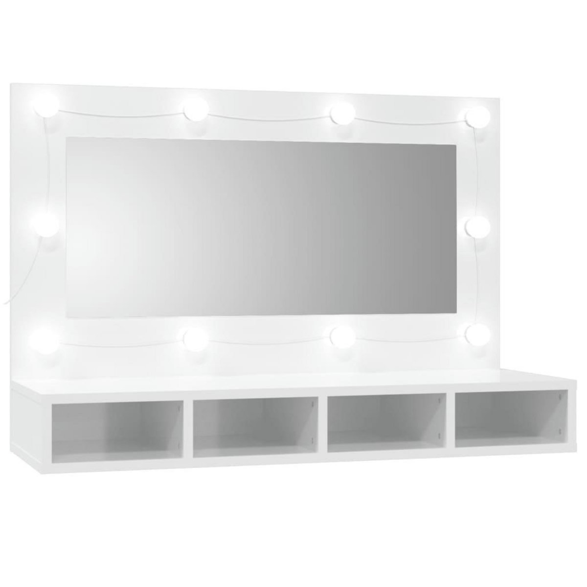 VIDAXL Armoire a miroir avec LED Blanc brillant 90x31,5x62 cm