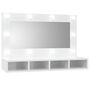 Voir la diapositive 2 : VIDAXL Armoire a miroir avec LED Blanc brillant 90x31,5x62 cm