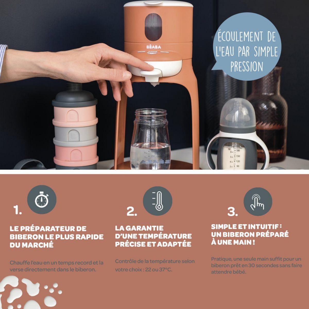 BEABA Préparateur biberon Bib Expresso New Terracotta