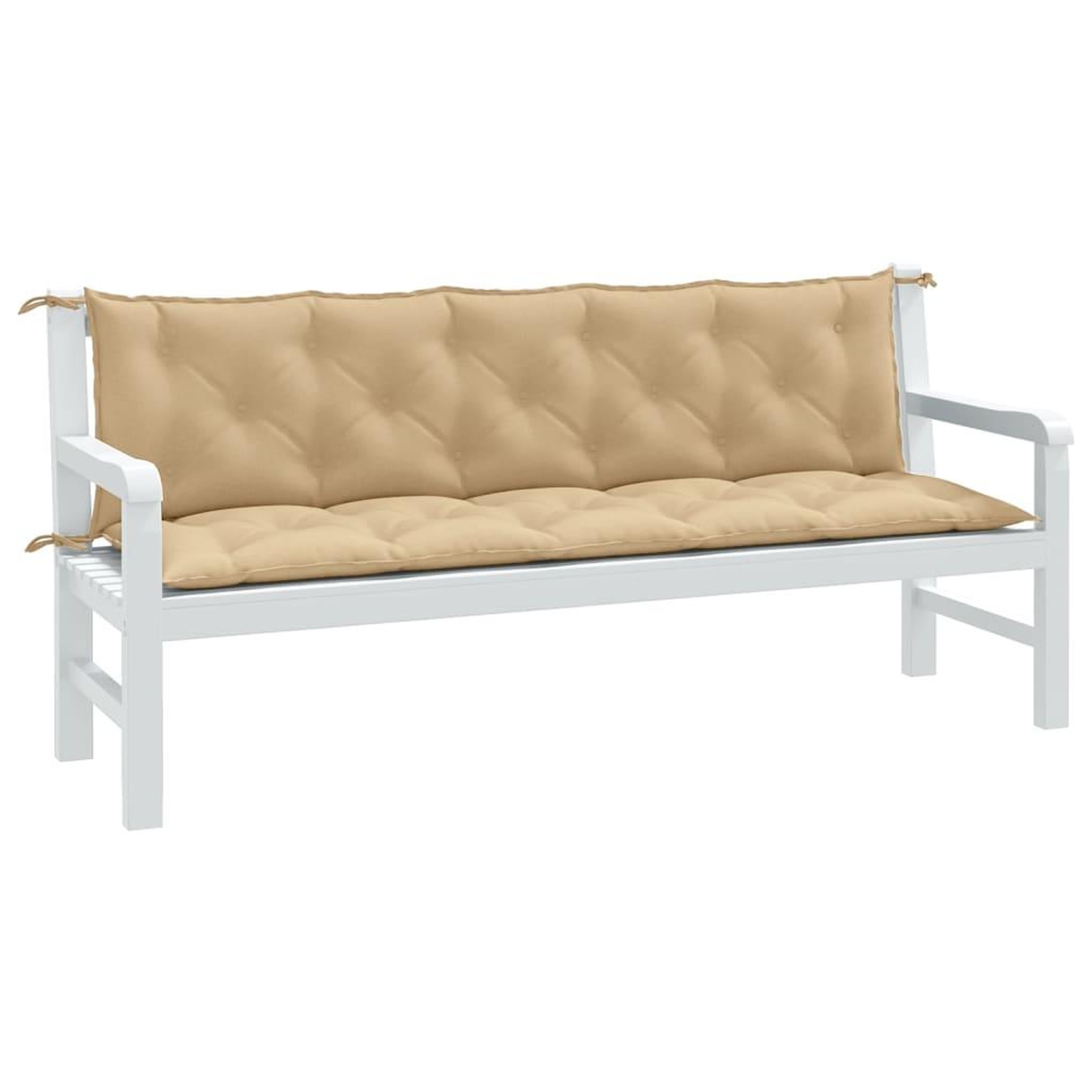 VIDAXL Coussins de banc de jardin lot de 2 beige melange tissu