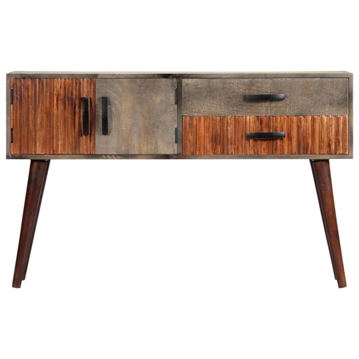 VIDAXL Table console Gris 120x35x75 cm Bois de manguier massif brut
