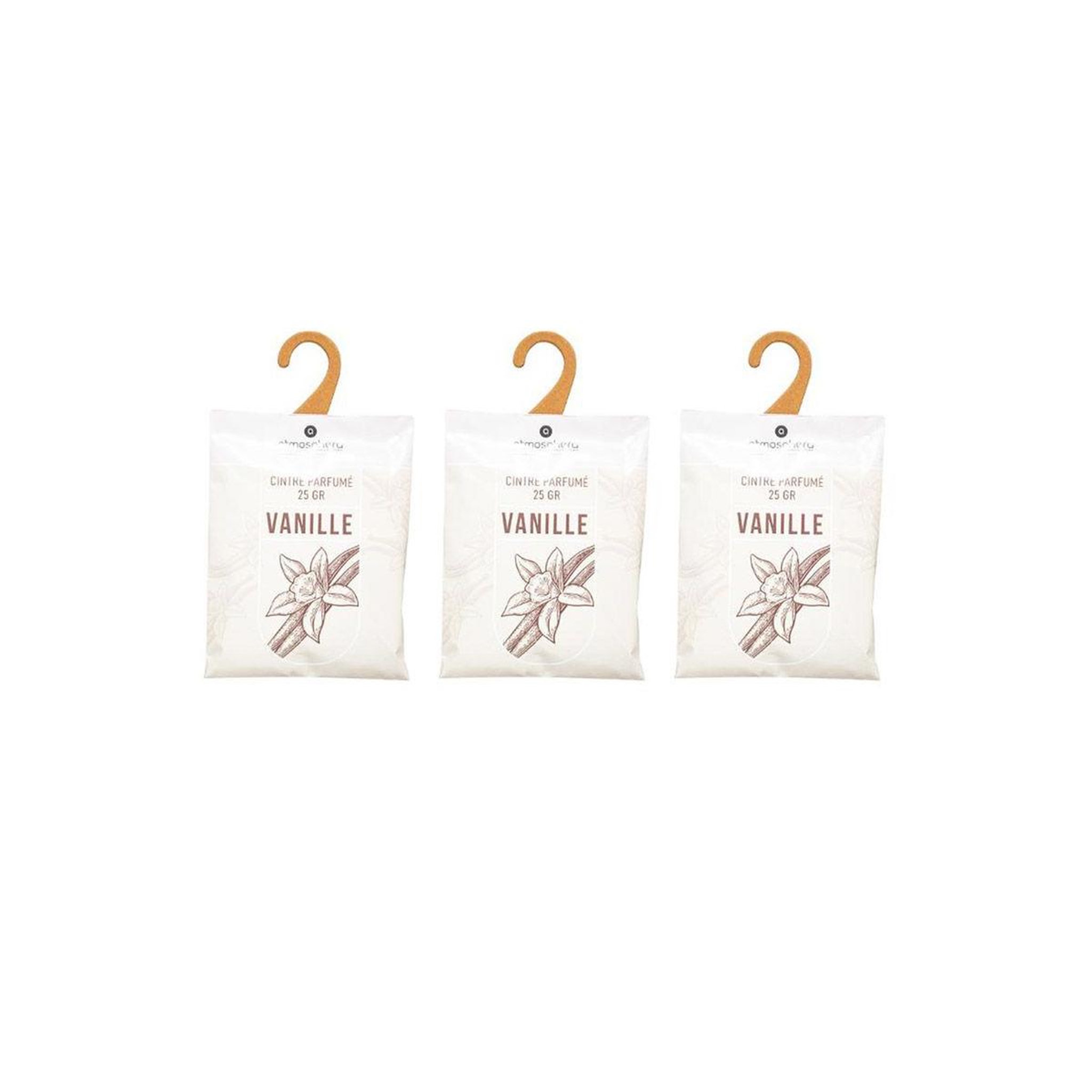 COMPTOIR DE LA BOUGIE Lot de 3 cintres parfumés  accro  14cm vanille