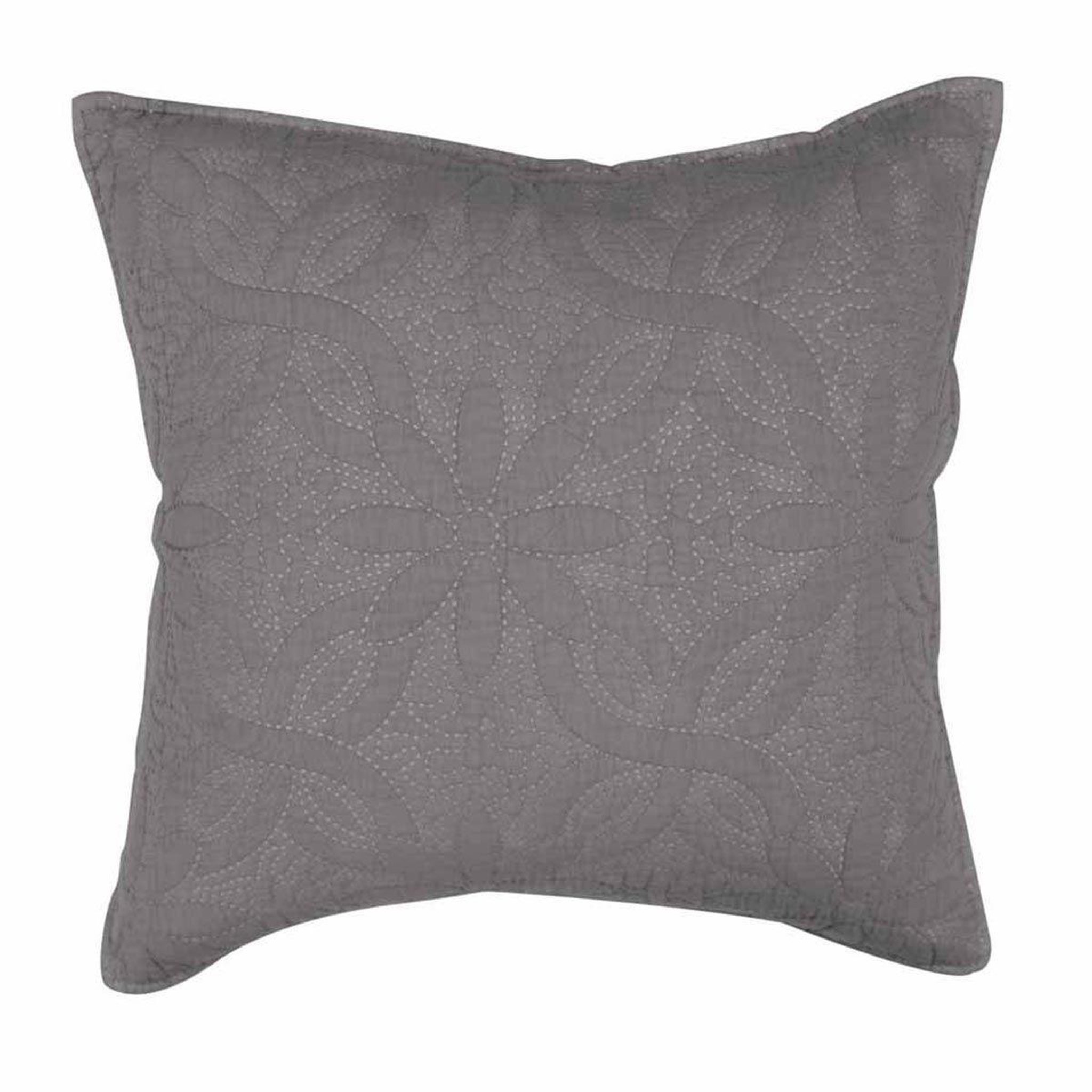 Douceur d'Intérieur Housse de coussin  florette  40x40cm anthracite