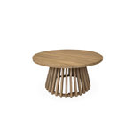 SWEEEK Table basse de jardin ronde en bois d'acacia. intérieur/extérieur Ø80cm