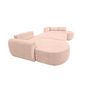 Voir la diapositive 2 : BEST MOBILIER Mahina - canapé panoramique en u 7 places - convertible avec coffre - en tissu bouclette