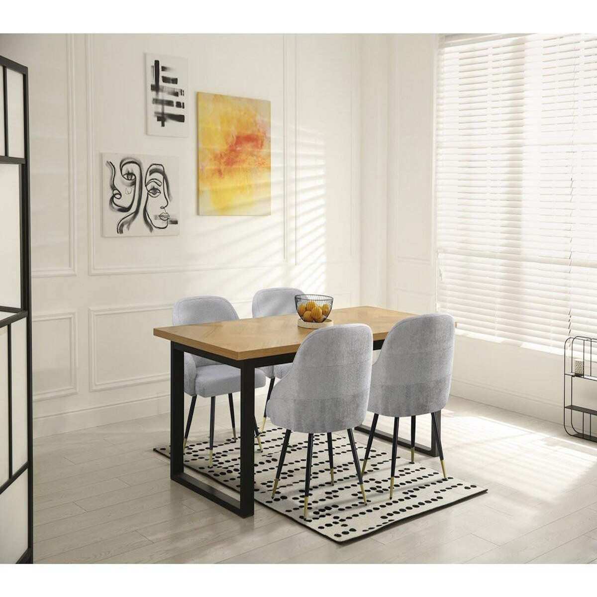 Habitat et Jardin Lot de 2 chaises en tissu  Harmony  - 54 x 57 x 90 cm - Beige