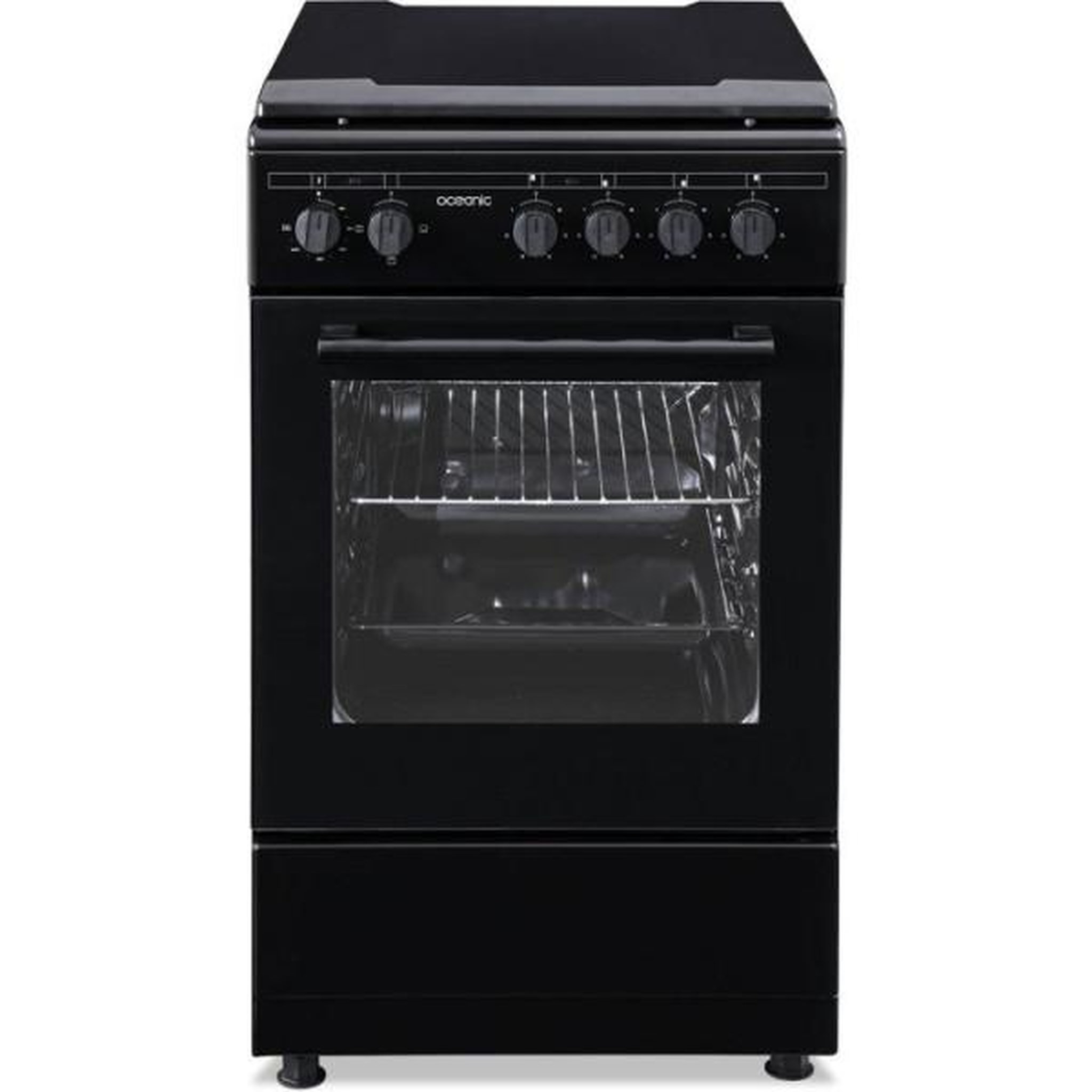 Voir la diapositive 2 : OCEANIC Cuisiniere  électrique - OCEANIC - OCEACE5060B - 4 feux - 6800 W - L49,8 x P61 x H 86 cm - Noir