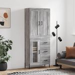 VIDAXL Buffet haut Sonoma gris 69,5x34x180 cm Bois d'ingenierie