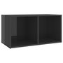Voir la diapositive 4 : VIDAXL Meubles TV 2 pcs Gris brillant 72x35x36,5 cm Bois d'ingenierie