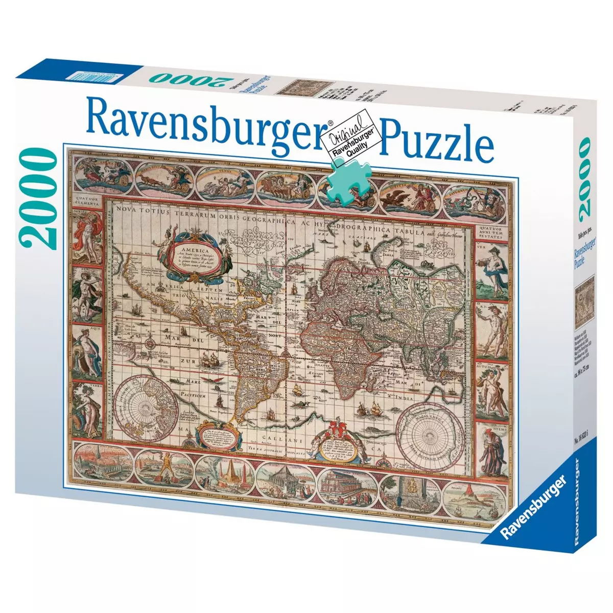 RAVENSBURGER Puzzle 2000 pièces - Mappemonde 1650