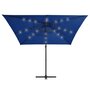Voir la diapositive 3 : VIDAXL Parasol de jardin en porte-a-faux lumieres LED et mat en acier