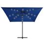 Voir la diapositive 3 : VIDAXL Parasol de jardin en porte-a-faux lumieres LED et mat en acier