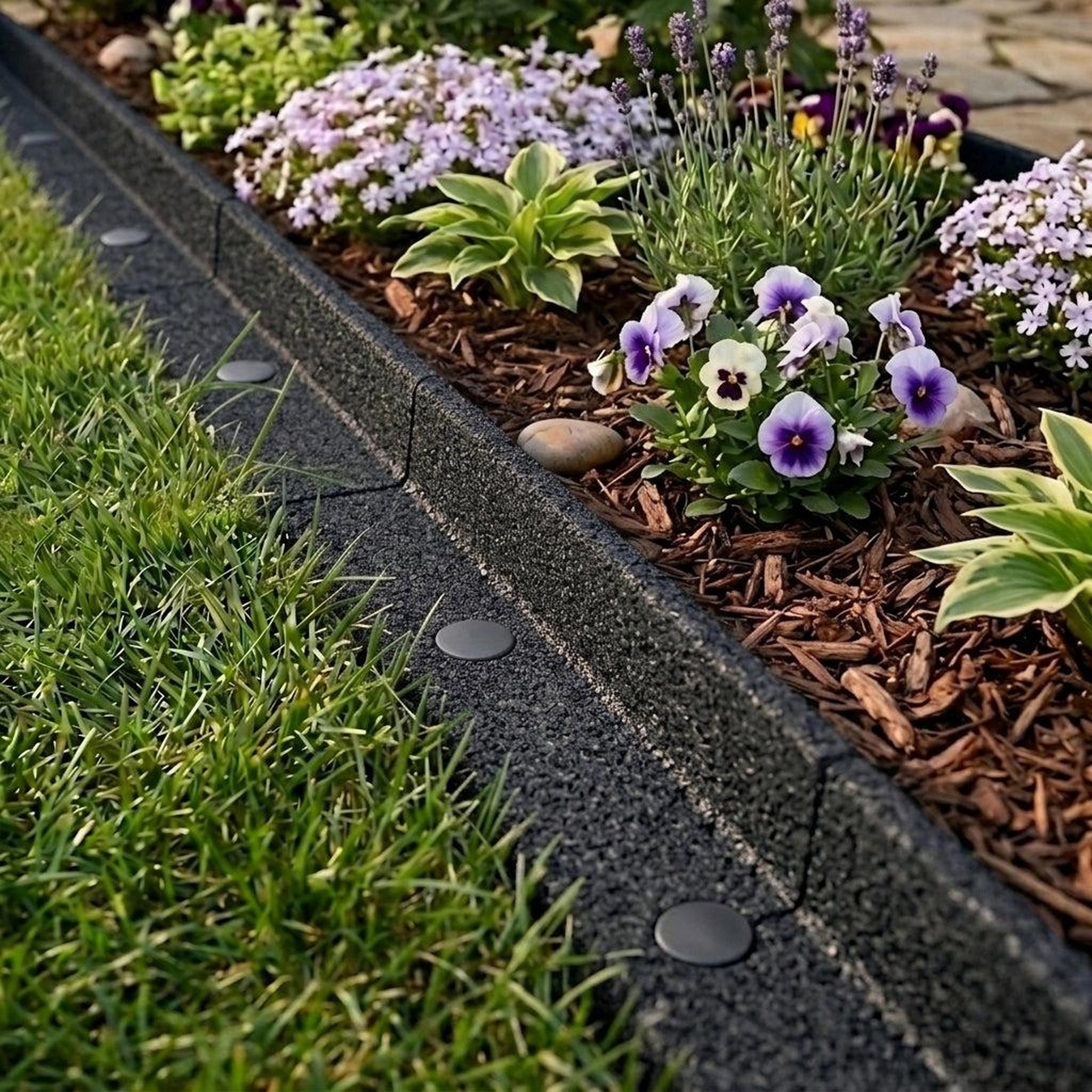 Voir la diapositive 4 : MONSTERSHOP Lot de 12 bordures de jardin flexibles en caoutchouc 1,2 m & maillet