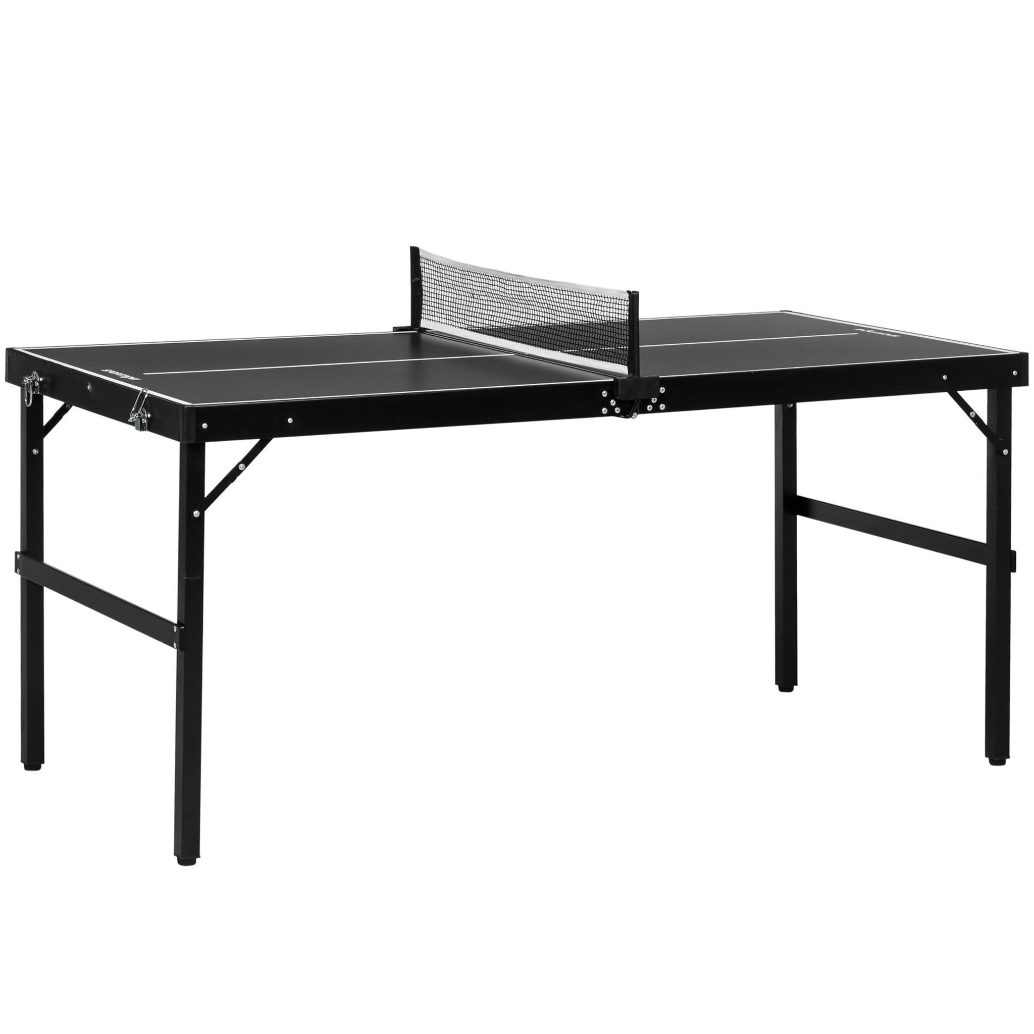 HOMCOM Mini table de ping pong pliable dim. 152 x 76 x 72 cm noir blanc