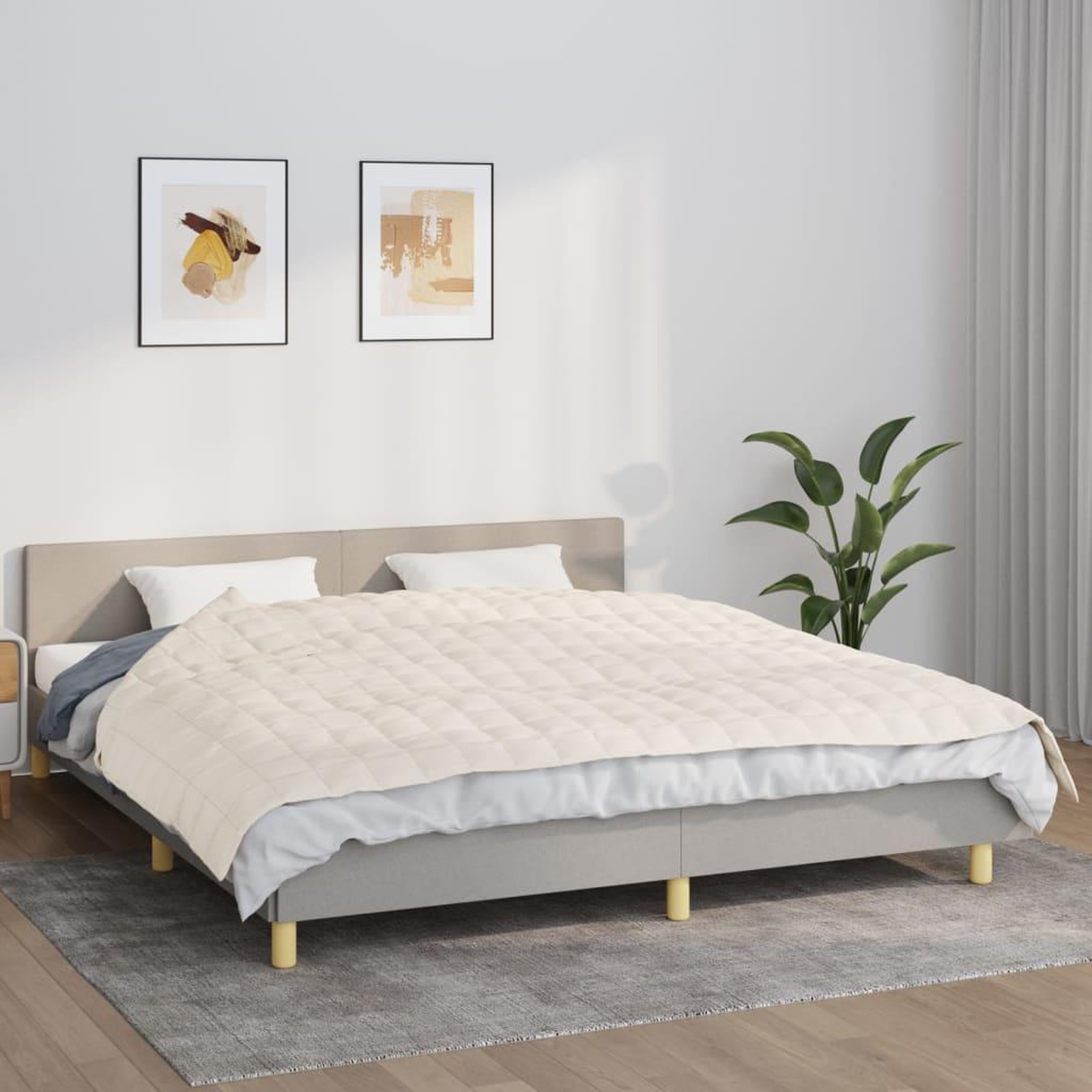 VIDAXL Couverture lestee Creme clair 155x220 cm 7 kg Tissu