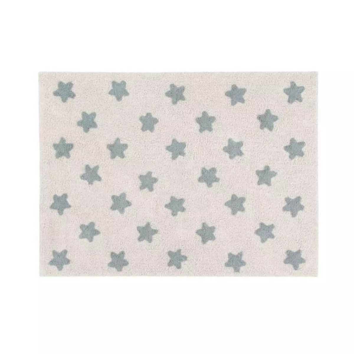 Lorena Canals Tapis coton lavable étoiles bleu - 120 x 160 cm